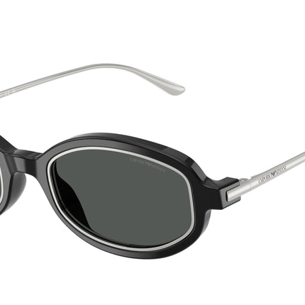 Emporio Armani EA4276U Irregular Sunglasses  501787-Shiny Black 49-140-20 - Color Map Black