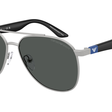 Emporio Armani Kids EK2001 Pilot Sunglasses  310587-Matte Silver 53-130-13 - Color Map Silver