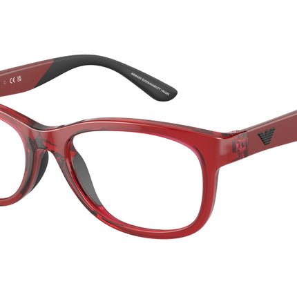 Emporio Armani Kids EK3001F Pillow Eyeglasses  5440-Shiny Transparent Red 49-125-16 - Color Map Red