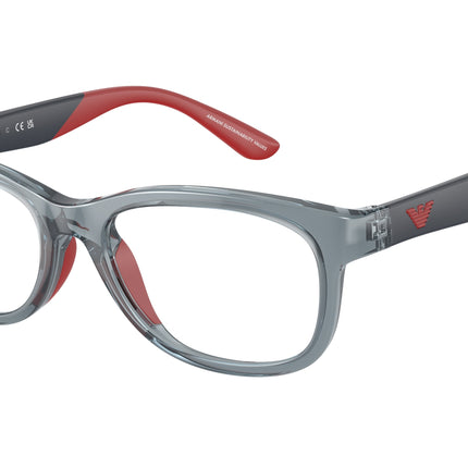 Emporio Armani Kids EK3001 Pillow Eyeglasses  5072-Shiny Transparent Blue 49-125-16 - Color Map Blue
