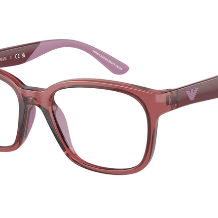 Emporio Armani Kids EK3003 Pillow Eyeglasses  5075-Shiny Transparent Red 47-125-16 - Color Map Red