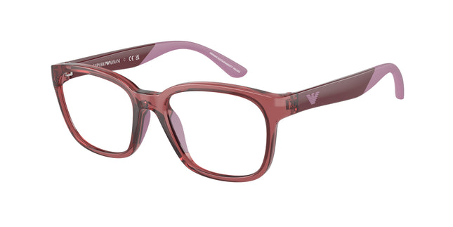 Emporio Armani Kids EK3003 Pillow Eyeglasses  5075-Shiny Transparent Red 47-125-16 - Color Map Red