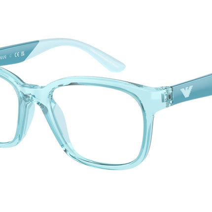Emporio Armani Kids EK3003 Pillow Eyeglasses  5358-Shiny Transparent Torquese 47-125-16 - Color Map Blue