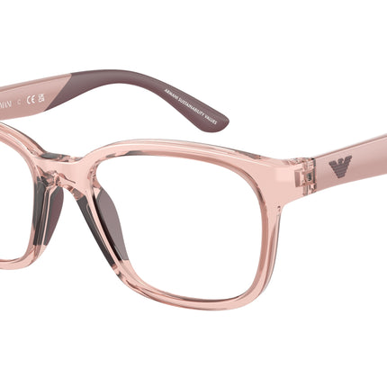 Emporio Armani Kids EK3003 Pillow Eyeglasses  5544-Shiny Transparent Pink 47-125-16 - Color Map Pink