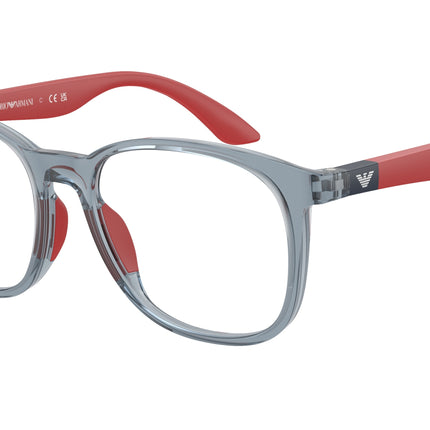 Emporio Armani Kids EK3004F Phantos Eyeglasses  5072-Shiny Transparent Blue 49-130-16 - Color Map Blue