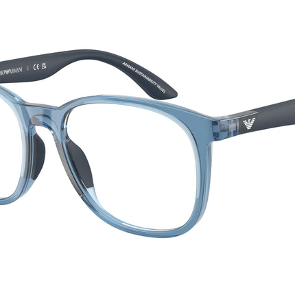 Emporio Armani Kids EK3004 Phantos Eyeglasses  6210-Shiny Transparent Blue 47-125-16 - Color Map Blue
