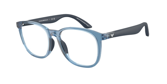 Emporio Armani Kids EK3004 Phantos Eyeglasses  6210-Shiny Transparent Blue 47-125-16 - Color Map Blue