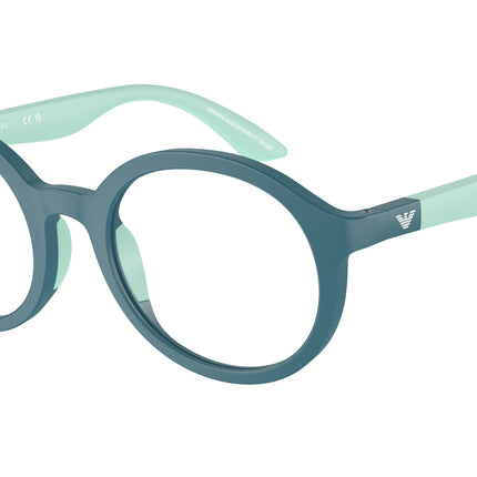 Emporio Armani Kids EK3005 Round Eyeglasses  6123-Matte Petroleum 48-130-19 - Color Map Green