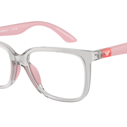 Emporio Armani Kids EK3006F Pillow Eyeglasses  6142-Shiny Transparent Grey 49-130-15 - Color Map Grey