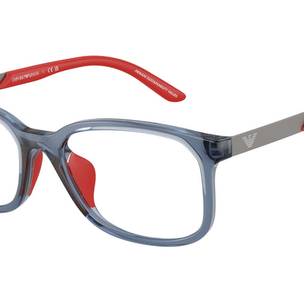 Emporio Armani Kids EK3008U Pillow Eyeglasses  6278-Transparent Blue 49-130-16 - Color Map Blue