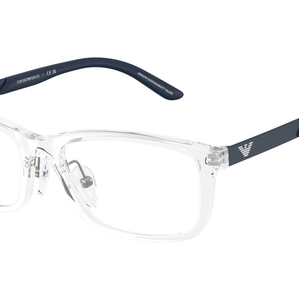 Emporio Armani Kids EK3009 Rectangle Eyeglasses  5893-Shiny Crystal 49-130-16 - Color Map Transparent