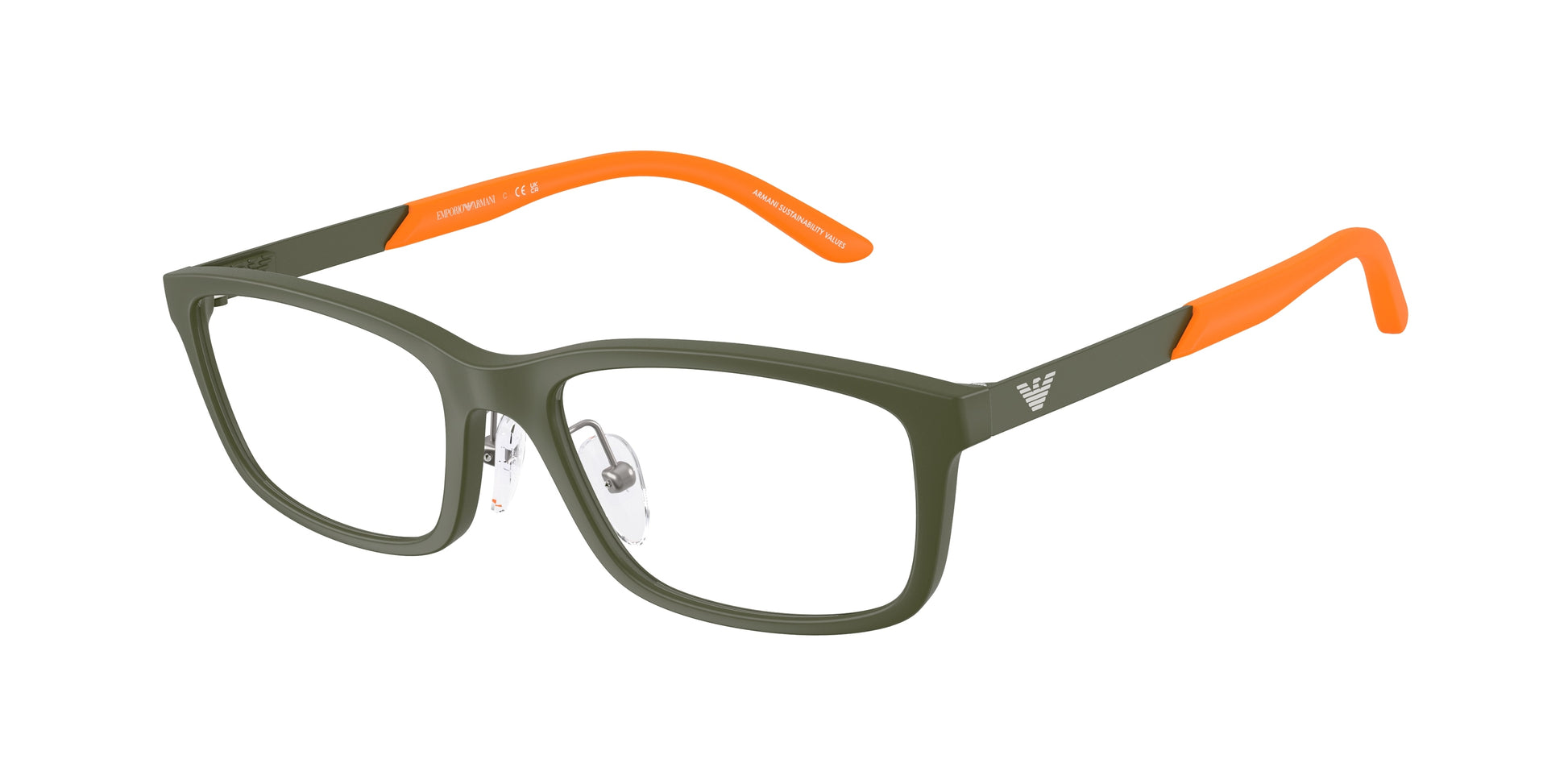 Emporio Armani Kids EK3009 Rectangle Eyeglasses  6189-Matte Green 49-130-16 - Color Map Green