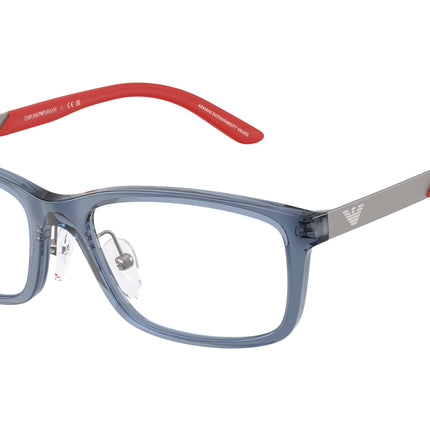 Emporio Armani Kids EK3009 Rectangle Eyeglasses  6278-Transparent Blue 49-130-16 - Color Map Blue