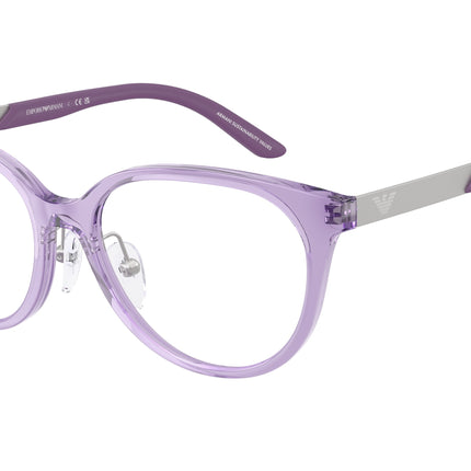 Emporio Armani Kids EK3010 Cat Eye Eyeglasses  6280-Shiny Transparent Violet 48-130-15 - Color Map Violet
