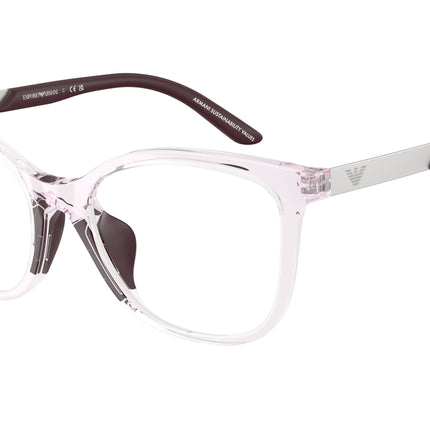 Emporio Armani Kids EK3011U Butterfly Eyeglasses  6139-Shiny Transparent Pink 48-130-16 - Color Map Pink
