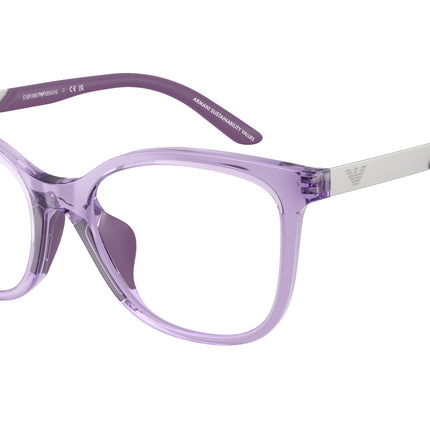 Emporio Armani Kids EK3011U Butterfly Eyeglasses  6280-Shiny Transparent Violet 48-130-16 - Color Map Violet
