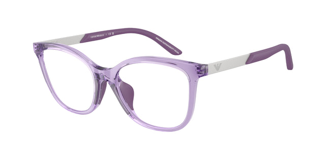 Emporio Armani Kids EK3011U Butterfly Eyeglasses  6280-Shiny Transparent Violet 48-130-16 - Color Map Violet