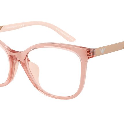 Emporio Armani Kids EK3011U Butterfly Eyeglasses  6346-Shiny Transparent Pink 46-130-16 - Color Map Pink