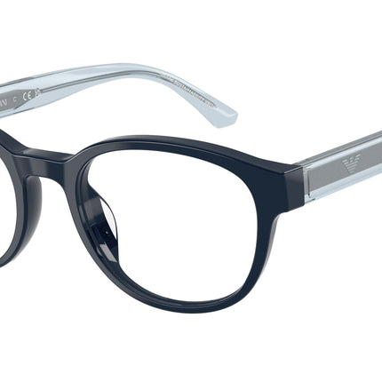 Emporio Armani Kids EK3012U Phantos Eyeglasses  6382-Shiny Blue 49-130-19 - Color Map Blue