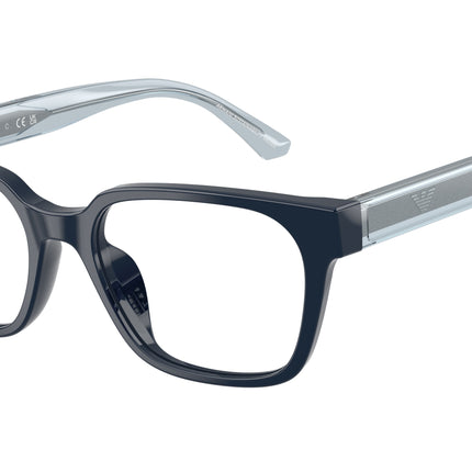Emporio Armani Kids EK3013U Rectangle Eyeglasses  6382-Shiny Blue 48-130-16 - Color Map Blue