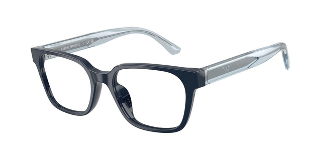 Emporio Armani Kids EK3013U Rectangle Eyeglasses  6382-Shiny Blue 48-130-16 - Color Map Blue
