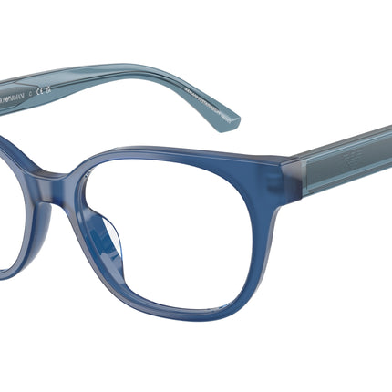 Emporio Armani Kids EK3014U Cat Eye Eyeglasses  6390-Shiny Opal Blue 48-130-15 - Color Map Blue