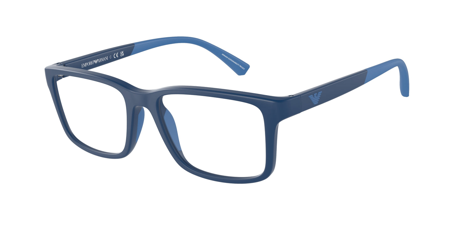 Emporio Armani Kids EK3203F Pillow Eyeglasses  5088-Matte Blue 50-130-16 - Color Map Blue