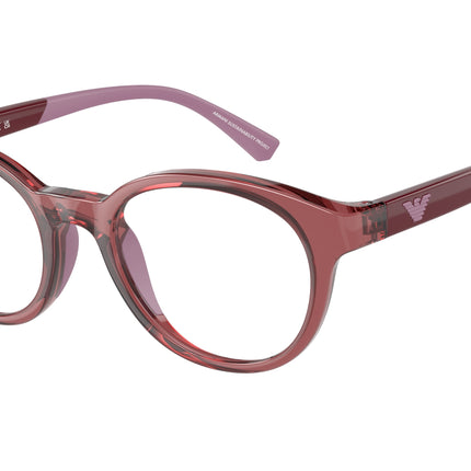 Emporio Armani Kids EK3205 Phantos Eyeglasses  5075-Shiny Transparent Red 46-125-18 - Color Map Red