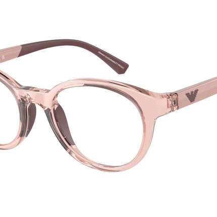 Emporio Armani Kids EK3205 Phantos Eyeglasses  5544-Shiny Transparent Pink 46-125-18 - Color Map Pink