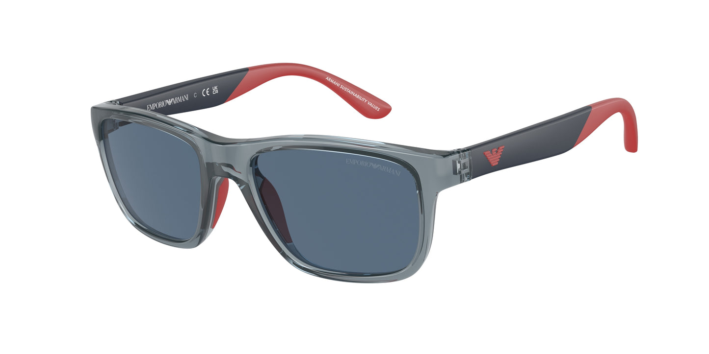 Emporio Armani Kids EK4002 Pillow Sunglasses  507280-Shiny Transparent Blue 48-125-16 - Color Map Blue