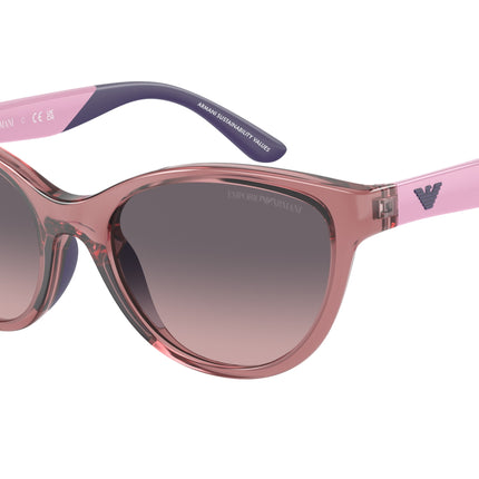 Emporio Armani Kids EK4003F Cat Eye Sunglasses  537646-Shiny Transparent Lilac 48-125-17 - Color Map Violet