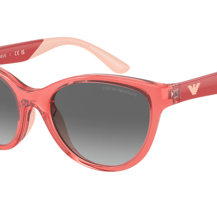 Emporio Armani Kids EK4003F Cat Eye Sunglasses  537711-Shiny Transparent Coral 48-125-17 - Color Map Pink