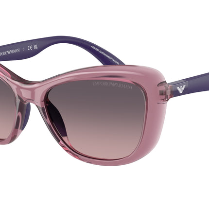 Emporio Armani Kids EK4004 Butterfly Sunglasses  537646-Shiny Transparent Lillac 50-125-16 - Color Map Violet