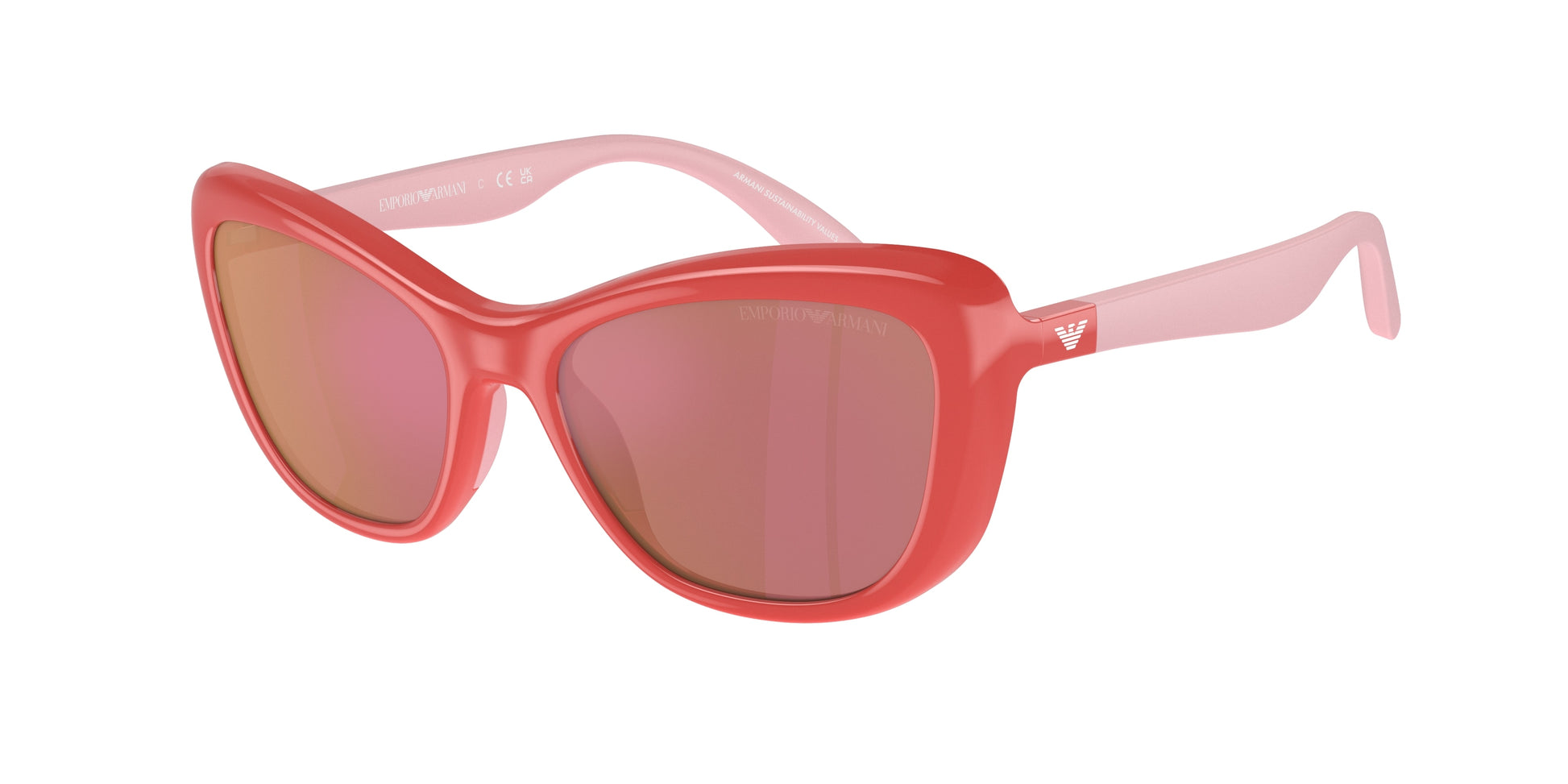 Emporio Armani Kids EK4004 Butterfly Sunglasses  5624D0-Shiny Coral 50-125-16 - Color Map Pink