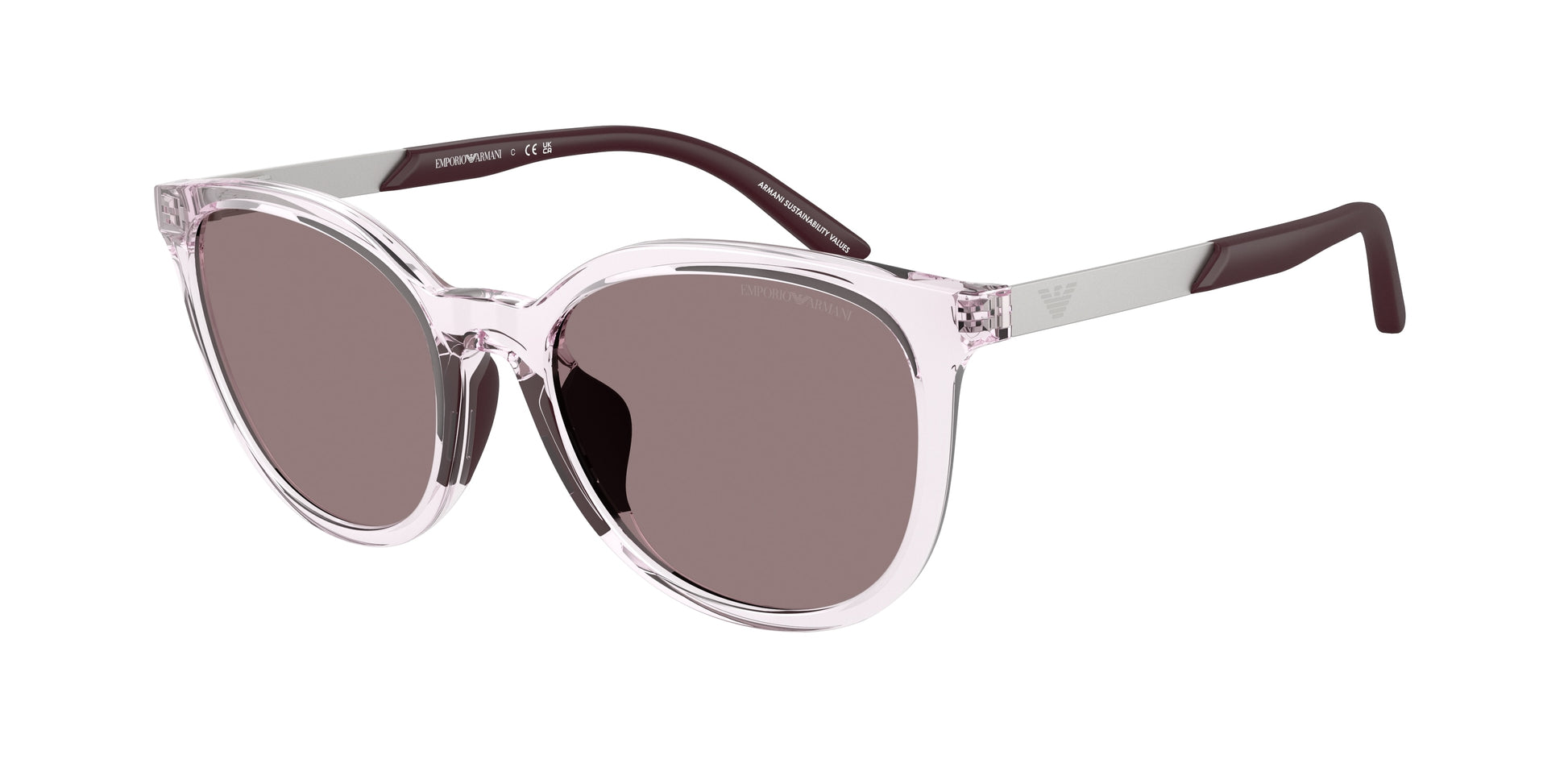 Emporio Armani Kids EK4007U Cat Eye Sunglasses  61397N-Shiny Transparent Pink 49-130-17 - Color Map Pink