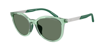 Emporio Armani Kids EK4007U Cat Eye Sunglasses  628182-Shiny Transparent Green 49-130-17 - Color Map Green