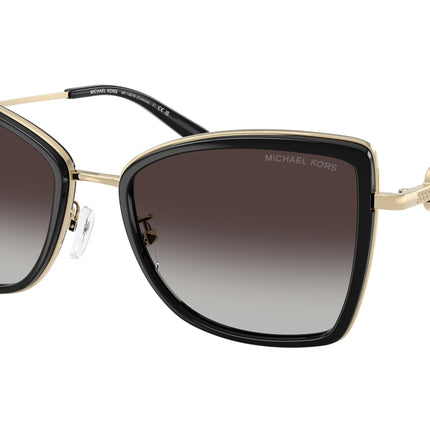 Michael Kors CORSICA MK1067B Butterfly Sunglasses  10148G-Light Gold/Black 55-140-18 - Color Map Gold
