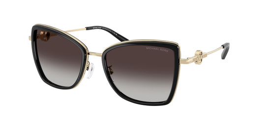 Michael Kors CORSICA MK1067B Butterfly Sunglasses  10148G-Light Gold/Black 55-140-18 - Color Map Gold