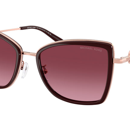 Michael Kors CORSICA MK1067B Butterfly Sunglasses  11088H-Rose Gold/Cordovan 55-140-18 - Color Map Gold