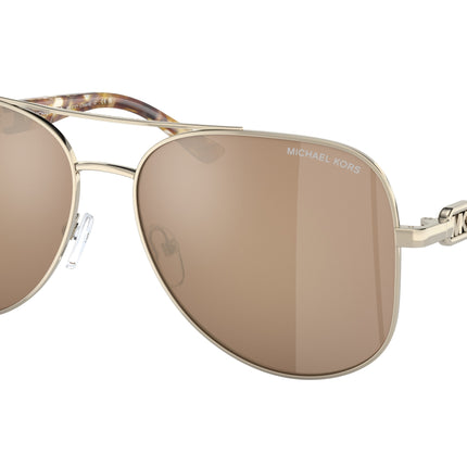 Michael Kors CHIANTI MK1121 Pilot Sunglasses  10147P-Light Gold 58-140-15 - Color Map Gold