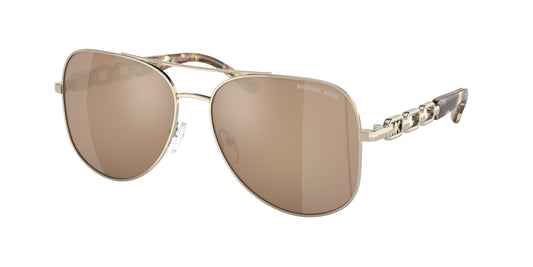 Michael Kors CHIANTI MK1121 Pilot Sunglasses  10147P-Light Gold 58-140-15 - Color Map Gold