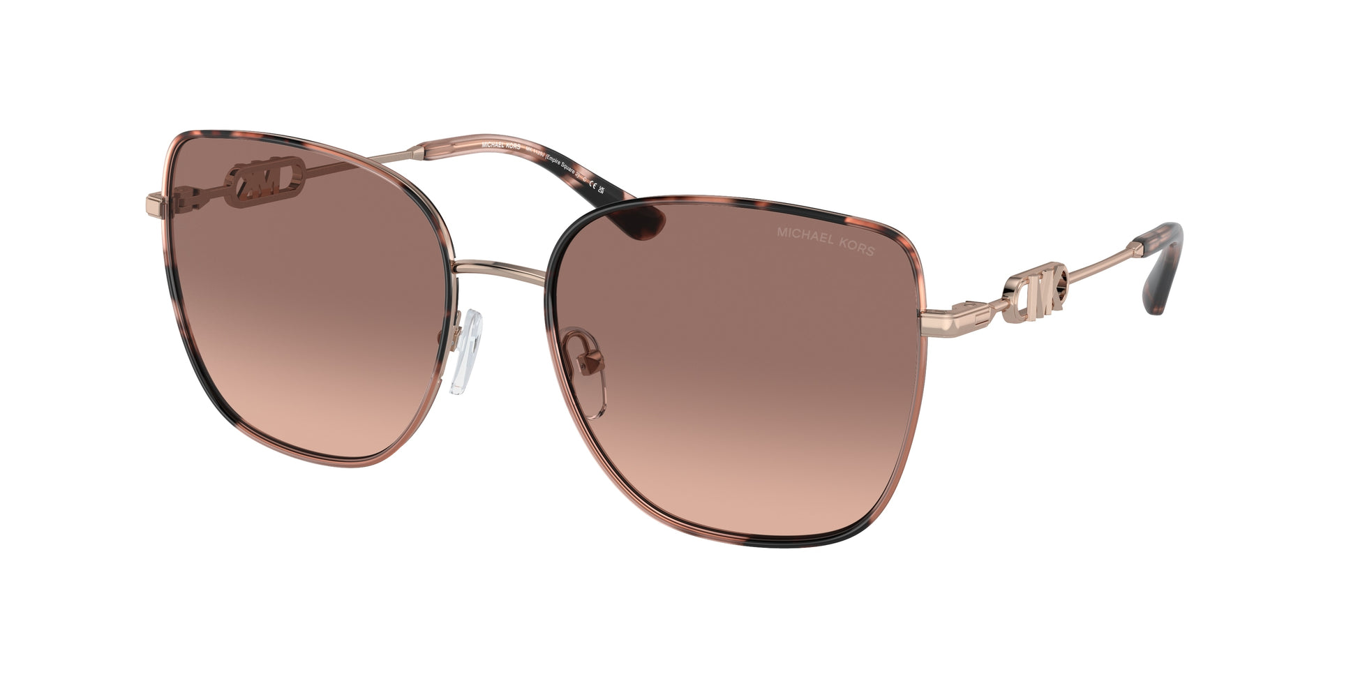 Michael Kors EMPIRE SQUARE 2 MK1129J Square Sunglasses  110813-Rose Gold/Pink Tortoise 56-140-18 - Color Map Gold