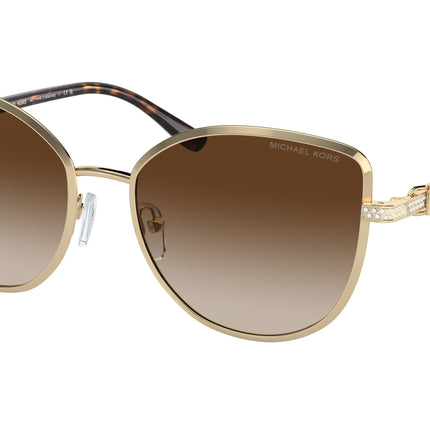 Michael Kors CATALONIA MK1144B Cat Eye Sunglasses  101413-Shiny Light Gold 56-140-17 - Color Map Gold