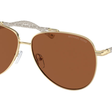 Michael Kors PORTUGAL MK1146 Pilot Sunglasses  101473-Shiny Light Gold 59-140-13 - Color Map Gold