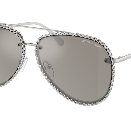 Michael Kors PORTOFINO MK1147 Pilot Sunglasses  18936G-Shiny Silver 59-140-13 - Color Map Silver