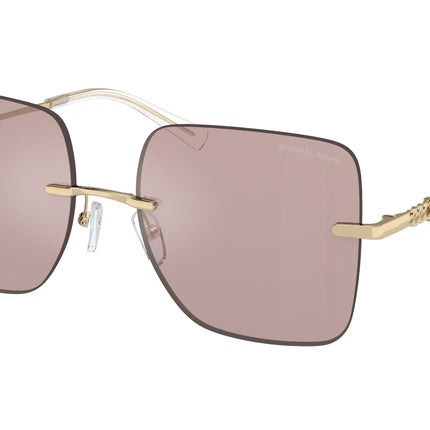Michael Kors QU��BEC MK1150 Square Sunglasses  1014VS-Pink Solid Back Mirror 55-140-17 - Color Map Pink