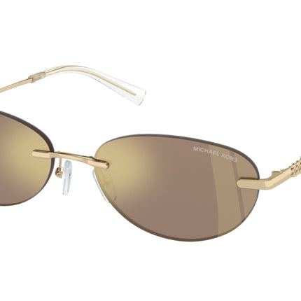 Michael Kors MANCHESTER MK1151 Oval Sunglasses  10145A-Brown Mirror 58-140-16 - Color Map Brown
