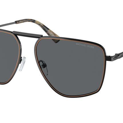 Michael Kors SILVERTON MK1153 Pilot Sunglasses  100587-Shiny Black 58-145-15 - Color Map Black