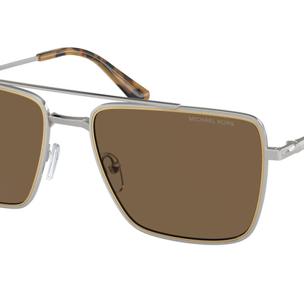 Michael Kors BLUE RIDGE MK1154 Square Sunglasses  189373-Shiny Silver 58-145-18 - Color Map Silver