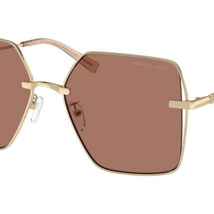 Michael Kors SANYA MK1157D Square Sunglasses  101403-Shiny Light Gold 58-145-17 - Color Map Gold